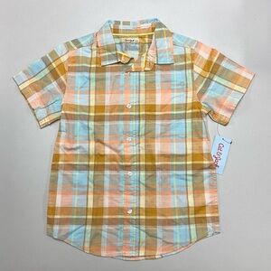 Cat & Jack Orange and Blue Button Down Shirt